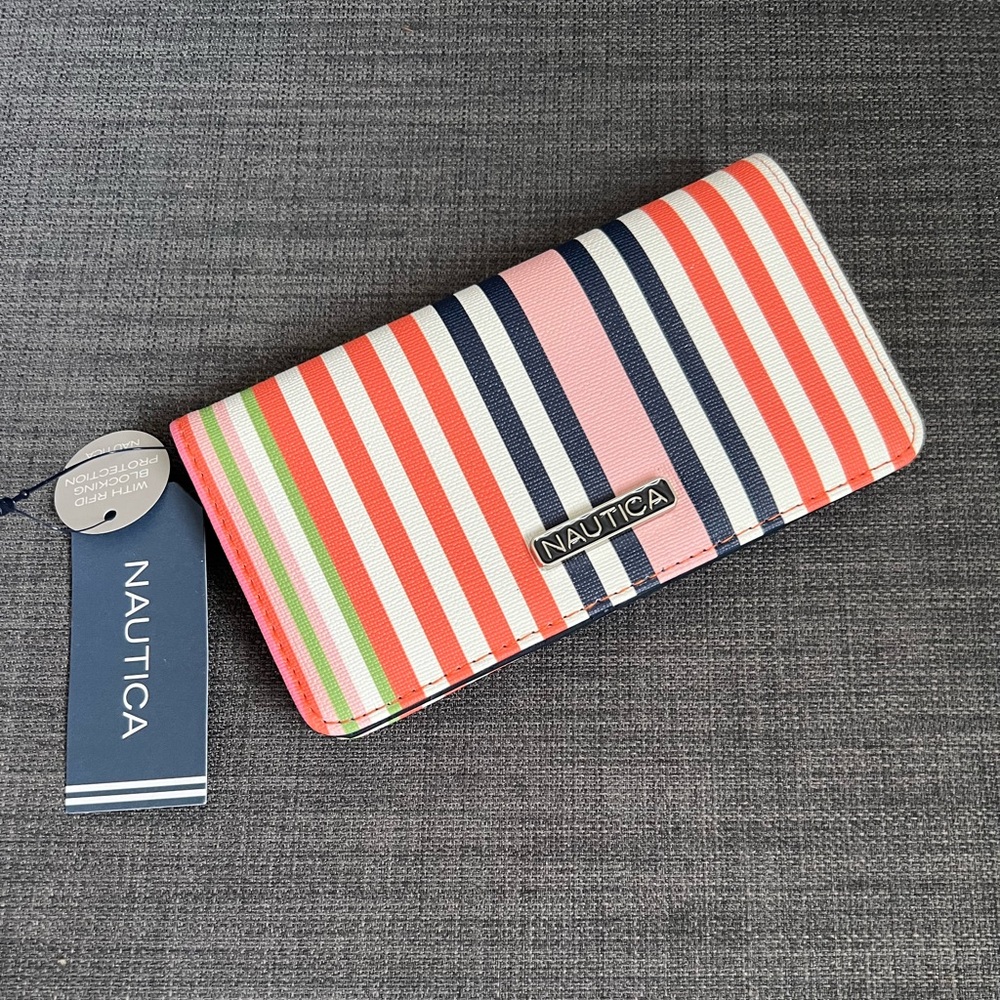 NWT NAUTICA RFID SLIM CLUTCH CARDHOLDER WALLET ORGANIZER CASE